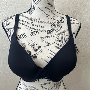 NWT Wacoal Black Lace Push Up Bra 36DD.